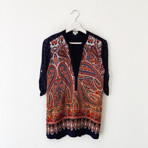 Anthropologie Tiny Persian Pear Paisley Top S - Picture 3 of 7